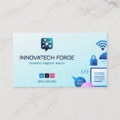 IT Consulting Business | Futuristische Bluelight Visitenkarte (Rückseite)