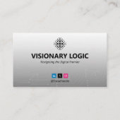 IT Consulting Business | Futuristisches Grau-Licht Visitenkarte (Rückseite)