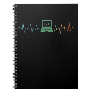 IT-Entwickler Computer-Heartbeat-Software-Coder Notizblock