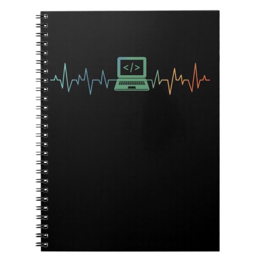 IT-Entwickler Computer-Heartbeat-Software-Coder Notizblock (Vorderseite)