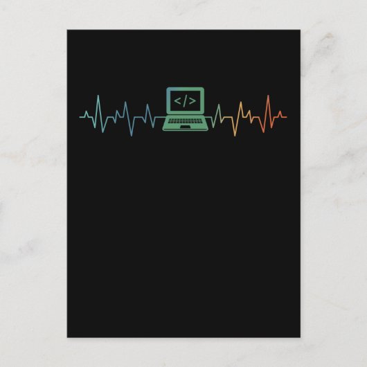IT-Entwickler Computer-Heartbeat-Software-Coder Postkarte (Vorderseite)
