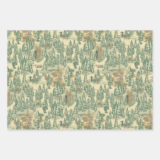 IT Forest Fishing Muster Geschenkpapier Set (Vorderseite 2)