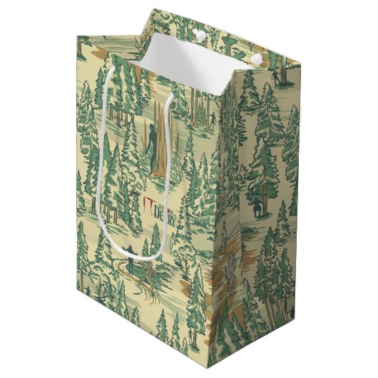 IT Forest Fishing Muster Mittlere Geschenktüte (Vorderseite Schrägansicht)