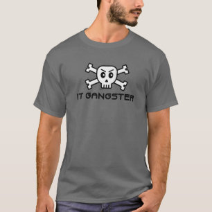 IT-Gangster-Schädel und Kreuzworträtsel T-Shirt