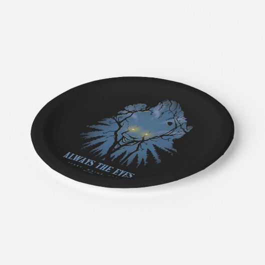 IT immer die Augen pareidolischen Baumhaufen Pappteller (Schrägansicht)