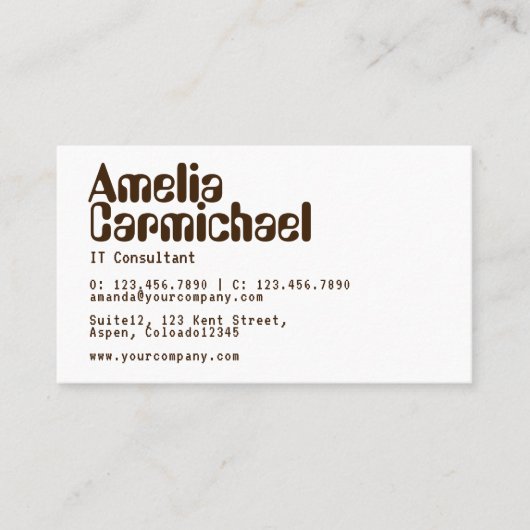 IT Information Technology Consultant Business Card Visitenkarte (Vorderseite)