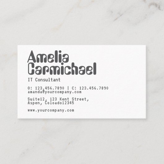IT Information Technology Consultant Business Card Visitenkarte (Vorderseite)