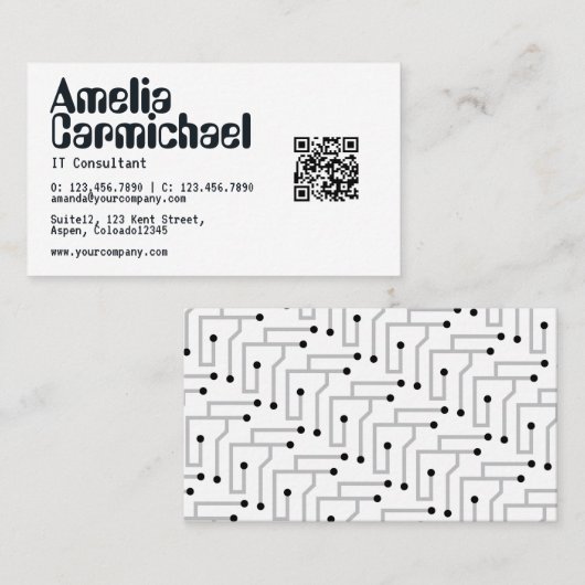 IT Informationstechnologie-Berater QR-Code Visitenkarte (Vorne/Hinten)
