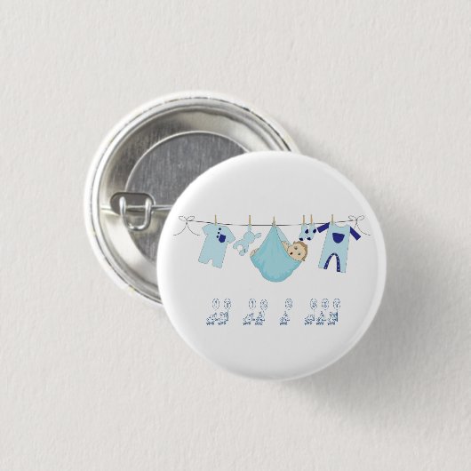 It is a Boy  Baby shower Button (Vorne & Hinten)