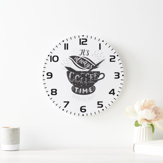 It Is Always Coffee Time Große Wanduhr (Zuhause)