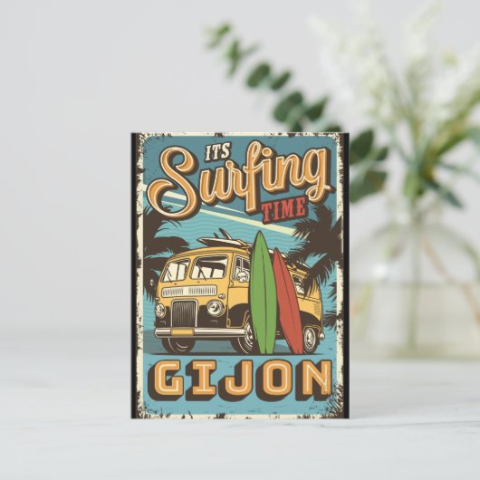   It is surf time in Gijon Postkarte (Stehend Vorderseite)