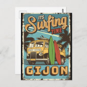   It is surf time in Gijon Postkarte (Vorne/Hinten)