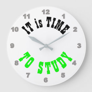 It is Time to Study Wall Clock Große Wanduhr