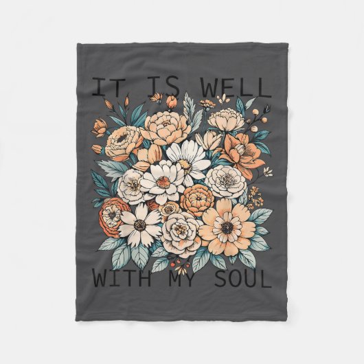 It Is Well With My Soul Flowers Floral  Fleecedecke (Vorderseite)