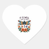 It Is Well With My Soul Inspirational Quote (1) Herz-Aufkleber (Vorderseite)