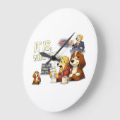It Is What It Is – Funny Dog Illustration  Große Wanduhr (Winkel)