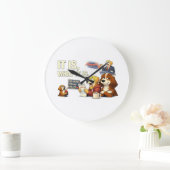 It Is What It Is – Funny Dog Illustration  Große Wanduhr (Zuhause)