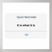 It is what it is poster (Vorne)