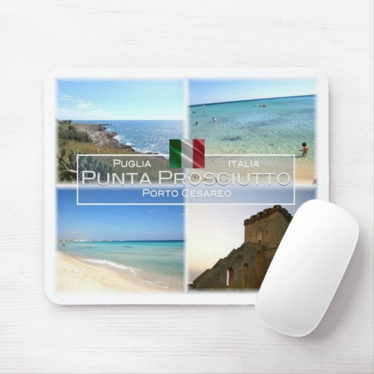 IT Italien - Apulien - Punta Prosciutto - Mousepad (Mit Mouse)