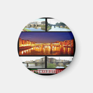 IT - Italien - Florenz - Brücken - Collage Mosaik Magnet