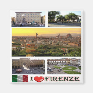 IT - Italien - Florenz - I Liebe - Collage Mosaik Magnet