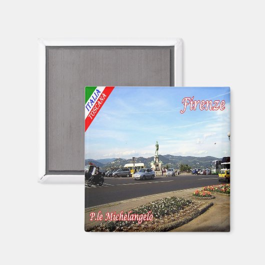 IT - Italien - Florenz - Piazzale Michelangelo Magnet (Vorderseite/Rückseite)