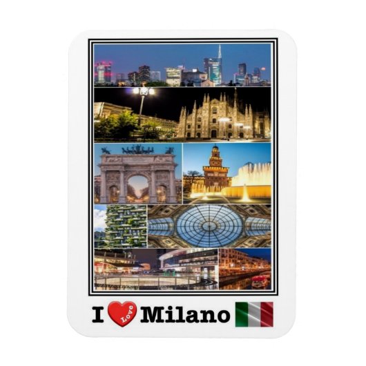 IT Italien - Mailand - I Liebe Mosaik - Magnet (Vertikal)