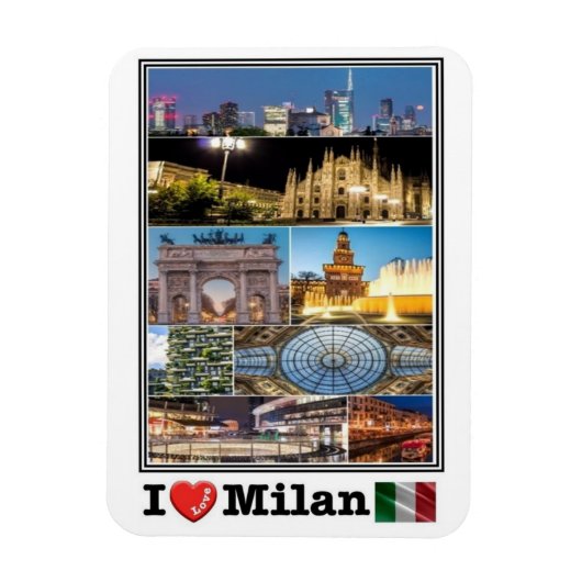 IT Italien - Mailand - I Liebe Mosaik - Magnet (Vertikal)