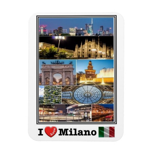 IT Italien - Mailand - I Liebe Mosaik - Magnet (Vertikal)