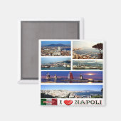 IT - Italien - Neapel - I Liebe - Collage Mosaik Magnet (Vorderseite/Rückseite)