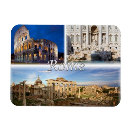 IT Italien - Rom - Kolosseum - Trevi-Brunnen - Magnet (Horizontal)