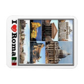 IT Italien - Roma - I Liebe Mosaik - Kolosseo - Magnet (Horizontal)