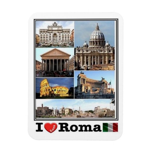 IT Italien - Roma - I Liebe Mosaik - Kolosseo - Magnet (Vertikal)