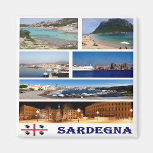 IT - Italien - Sardinien - Collage Mosaic Magnet