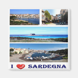 IT - Italien - Sardinien - I Liebe - Collage Mosai Magnet