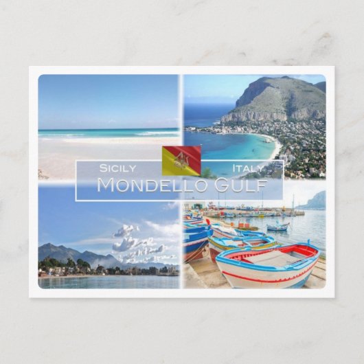 IT Italien - Sizilien - Golf von Mondello - Postkarte (Vorderseite)