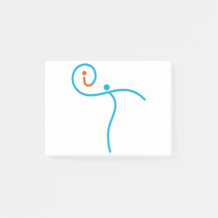 it-Logo 01, Cyan/Red Post-it Klebezettel