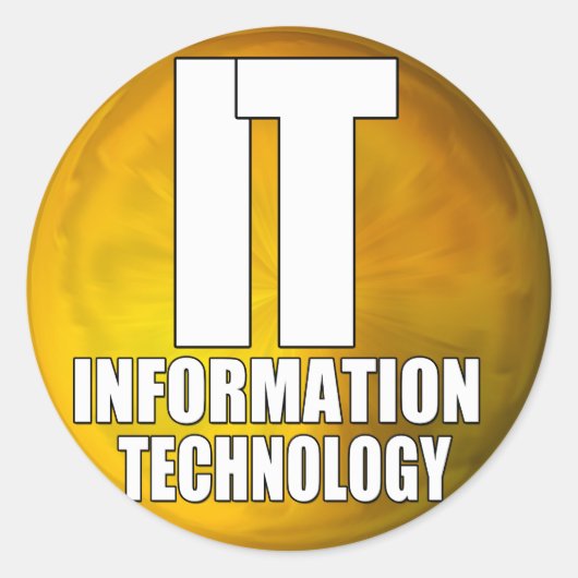 IT-LOGO - INFORMATIONSTECHNOLOGIE RUNDER AUFKLEBER (Vorderseite)