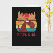 It Moose Be Love Funny Valentines Day Retro Karte (Gelbe Blume)