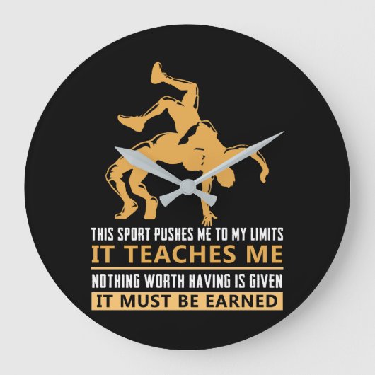 IT MUST BE EARNED Wrestling Große Wanduhr (Vorderseite)