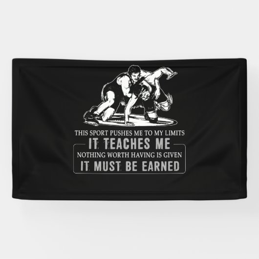 It Must Be Earned Wrestling Sport Banner (Horizontal)