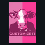 IT Pink Pop Art Cow Poster ZEIGEN<br><div class="desc">Dieses Mohnplakat mit IHREM CUSTOM-TEXT und unserem klassischen Pop-Headshot in rosa Camouflage ist für den Kern vegan und ein Schrei an unsere Rinderfreunde. Dieses handgezeichnete Design von Armagarden verwendet moderne Farbtöne, um von jeder Wand, auf die man sie wirft, Pop! Besuchen Sie unseren Blog auf Armagarden.co für veganes Equipment und...</div>