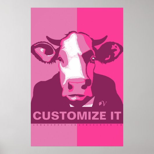 IT Pink Pop Art Cow Poster ZEIGEN (Vorne)