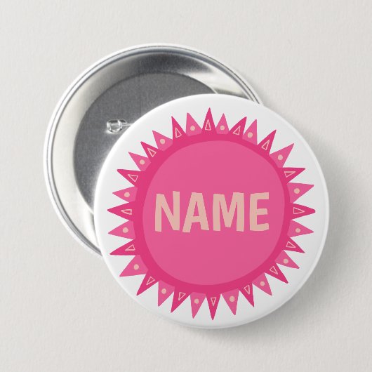 IT Pink Sunshine Name Tag Button (Vorne & Hinten)