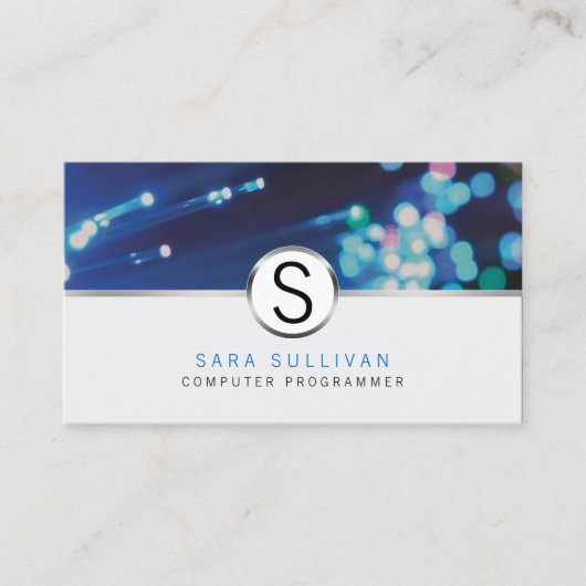 IT-Programmierer beherrschen Glasfaser-Leuchten Visitenkarte (Vorderseite)