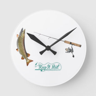 ****IT REEL FISHERMAN'S*** CLOCK BEHALTEN RUNDE WANDUHR
