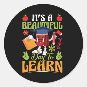 it_s_a_beautiful_day_to_learn_02 runder aufkleber