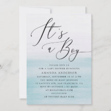 It’s a Boy Baby Shower | Blue Watercolor Script