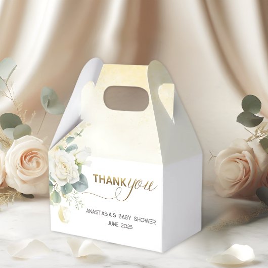 It’s A Boy Baby Shower –Gold Balloon & Greenery Geschenkschachtel