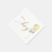 It’s A Boy Baby Shower –Gold Balloon & Greenery Serviette (Ecke)